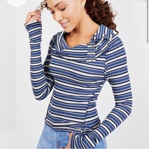 Blue Free People long sleeve shirt. Size XS